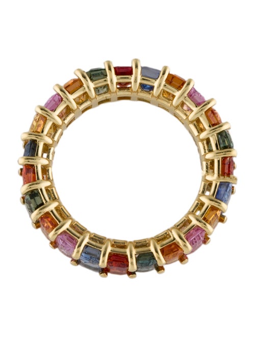 Ring 18K 8.45ctw Sapphire Multi-color Eternity Band