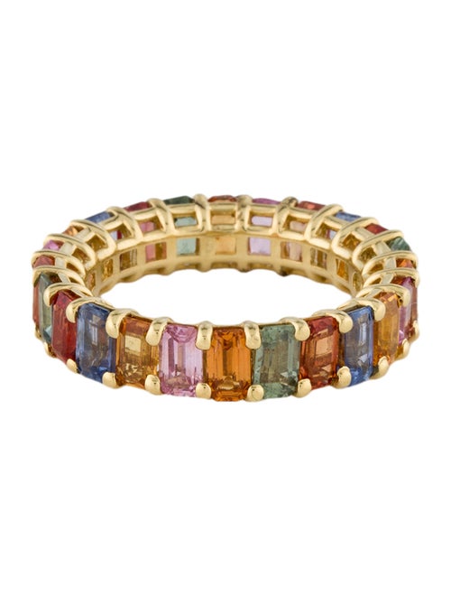 Ring 18K 8.93ctw Sapphire Multi-color Eternity Band