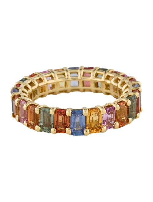 Ring 18K 8.93ctw Sapphire Multi-color Eternity Band