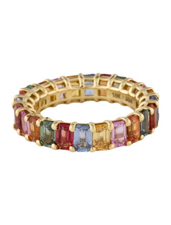Ring 18K 8.93ctw Sapphire Multi-color Eternity Band