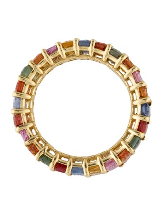 Ring 18K 8.93ctw Sapphire Multi-color Eternity Band