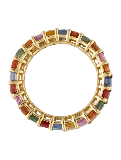 Ring 18K 8.93ctw Sapphire Multi-color Eternity Band