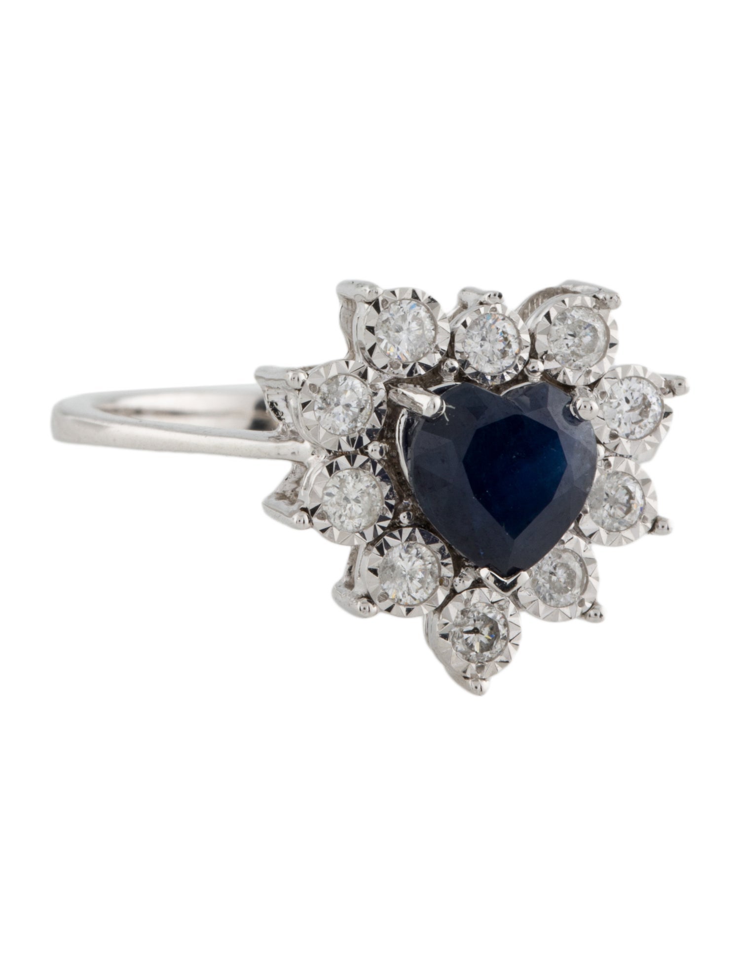 Ring 14K 1.18ct Sapphire & Diamond Cocktail Ring