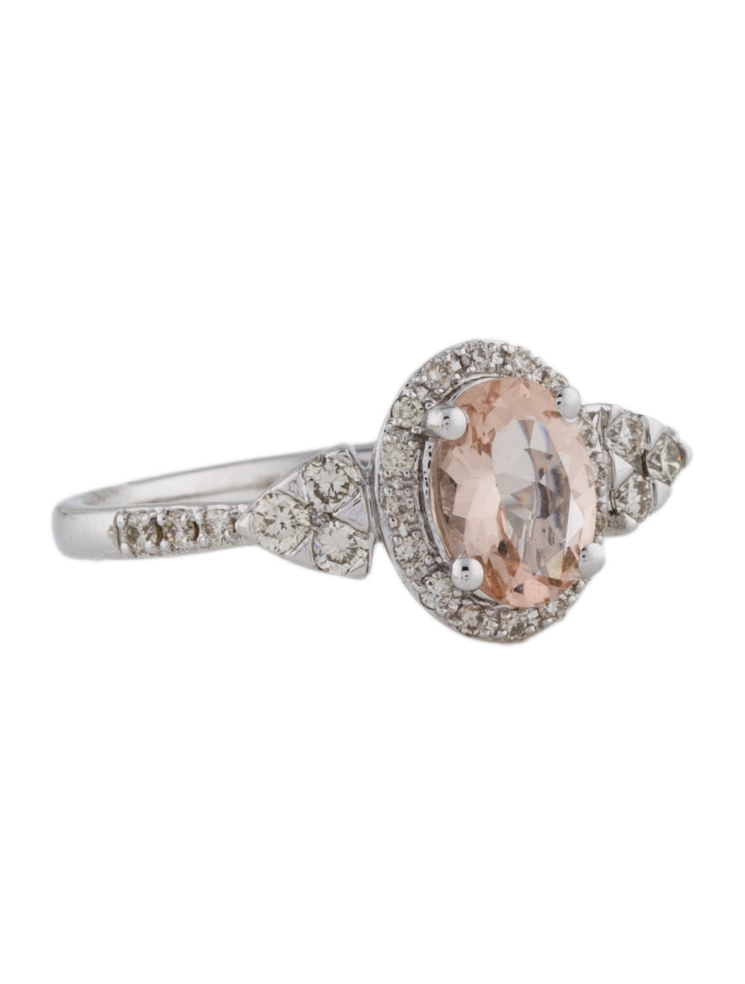 Ring 14K Morganite & Diamond Cocktail Ring