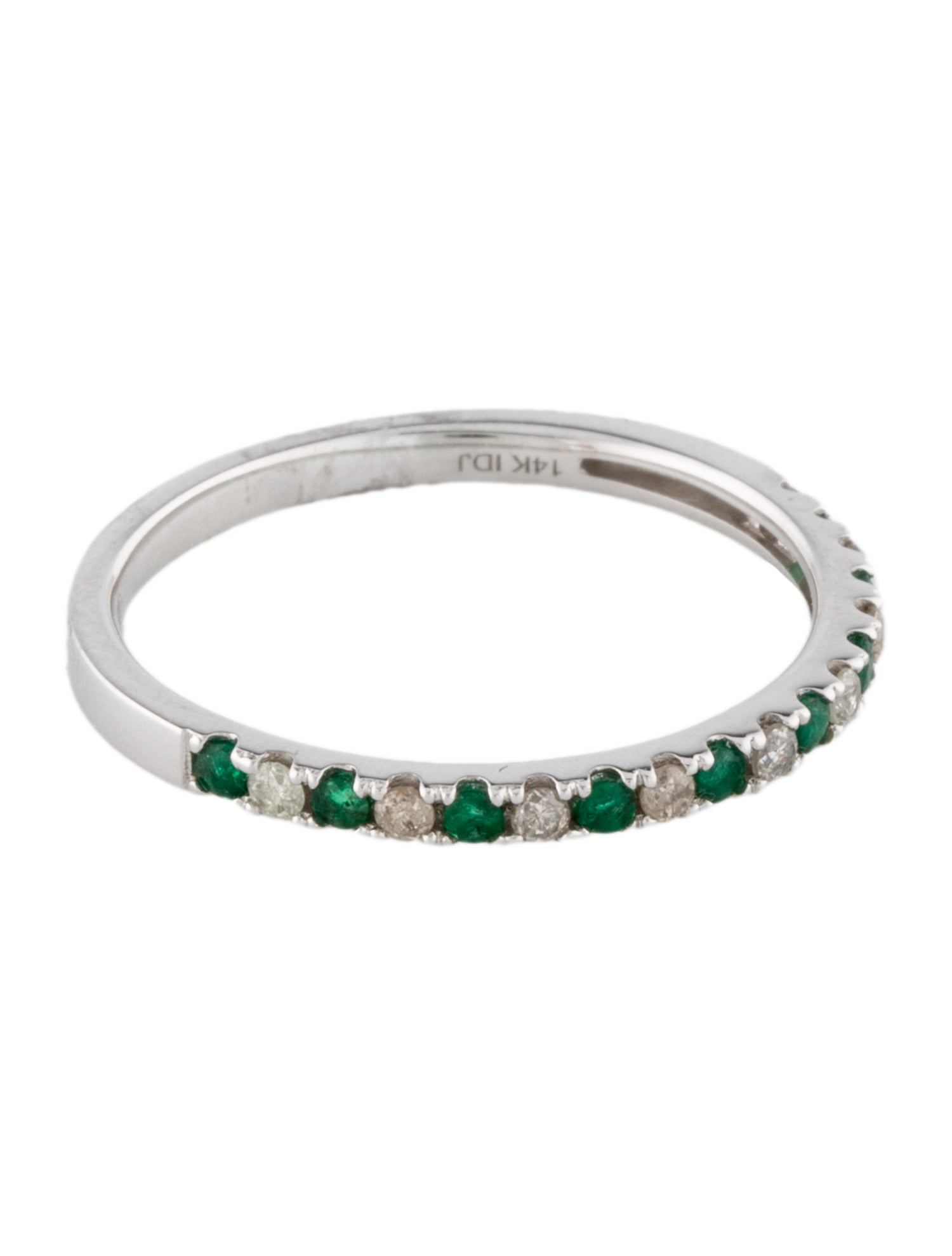 Ring 14K Diamond & Emerald Band