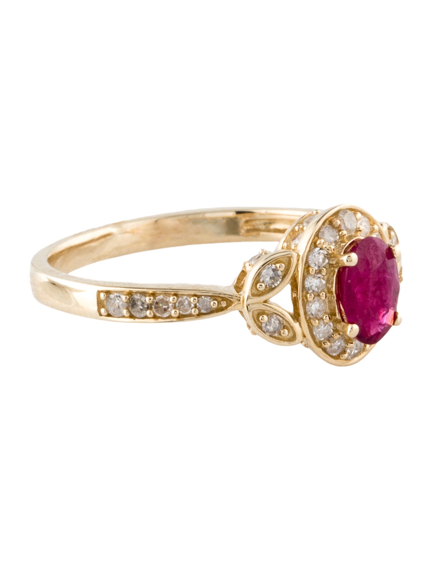 Ring 14K Ruby & Diamond Cocktail Ring