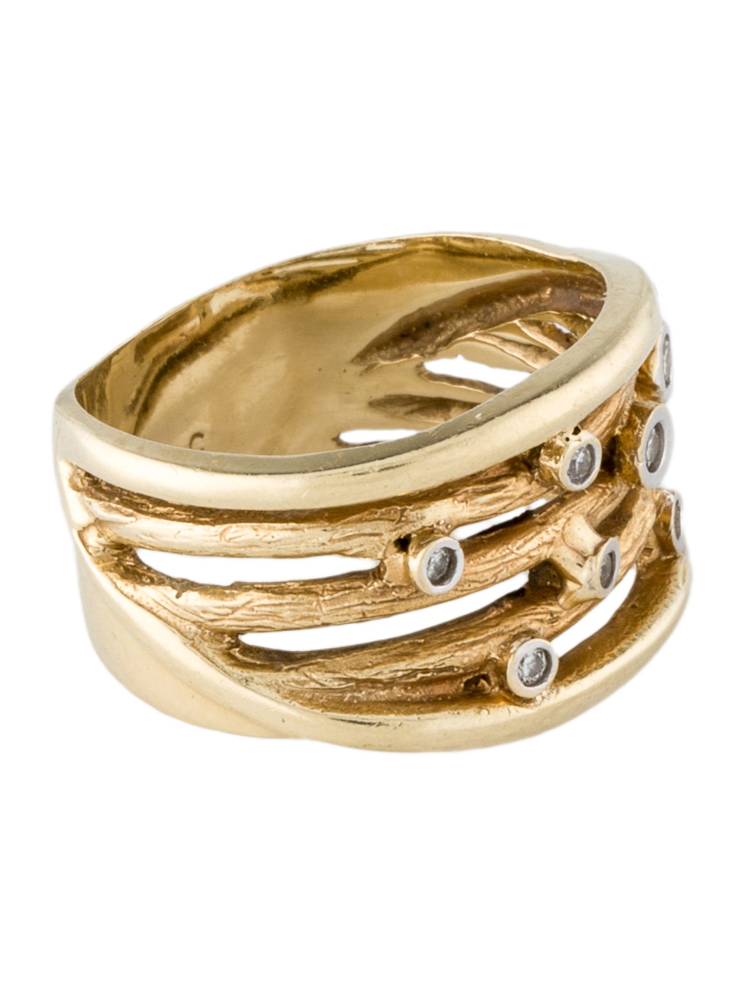 Ring 14K Diamond Multi-Band Ring - 14K Yellow Gold Band, Rings ...