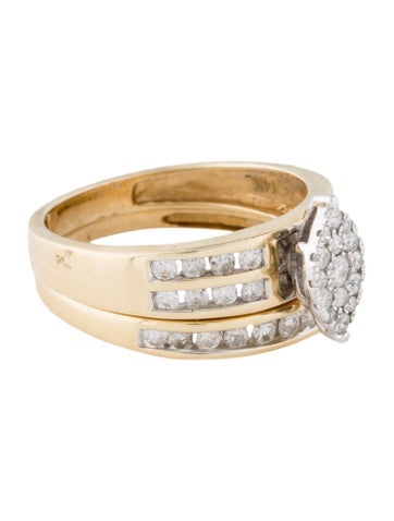 Ring Wedding Set 14K Diamond 6.5