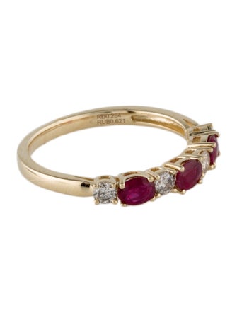 Ring 14K Ruby & Diamond Band