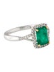 Ring 14K 1.46ct Emerald & Diamond Cocktail Ring