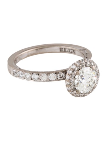 Ring Engagement 1.01ct Diamond Halo 6.25