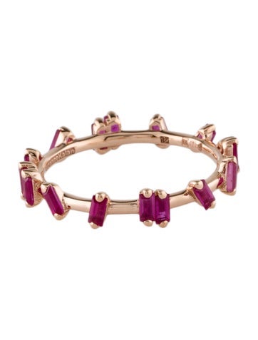 Suzanne Kalan Band 18K Synthetic Ruby & Barbwire Ring 7