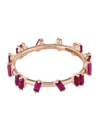 Suzanne Kalan 18K Synthetic Ruby & Ruby Barbwire Band