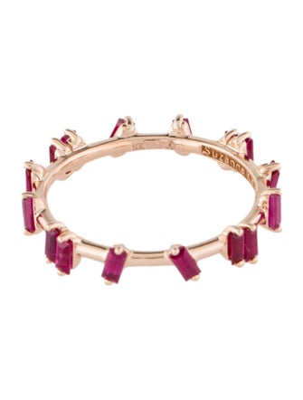 Suzanne Kalan 18K Synthetic Ruby & Ruby Barbwire Band