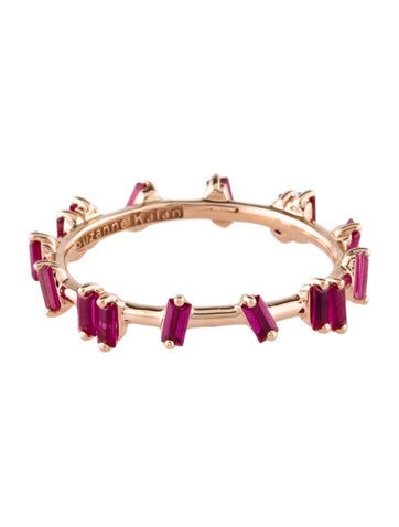 Suzanne Kalan Band 18K Synthetic Ruby & Barbwire Ring 7