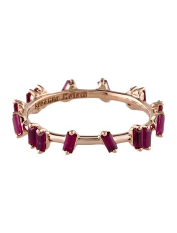Suzanne Kalan Band 18K Synthetic Ruby & Barbwire Ring 7