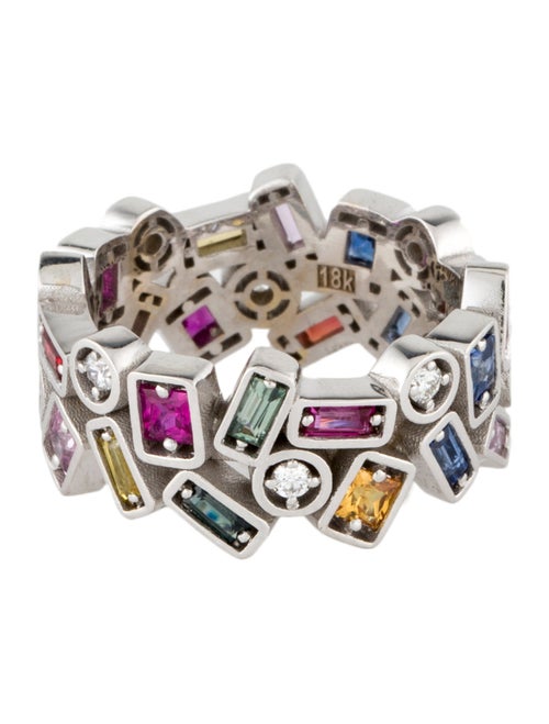 Suzanne Kalan 18K Sapphire, Ruby & Diamond Fireworks Band