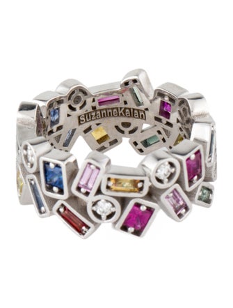 Suzanne Kalan 18K Sapphire, Ruby & Diamond Fireworks Band
