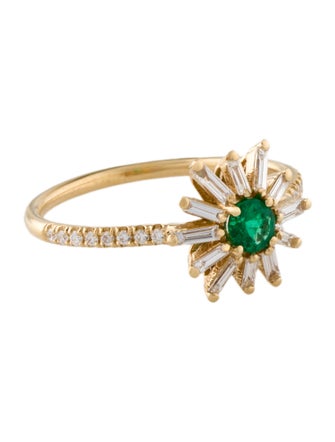 Suzanne Kalan 18K Emerald & Diamond Fireworks Flower Ring