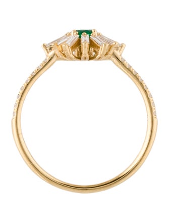 Suzanne Kalan 18K Emerald & Diamond Fireworks Flower Ring