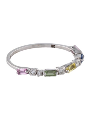 Suzanne Kalan Band 18K Sapphire & Diamond Pastel Rainbow Fireworks Half 7