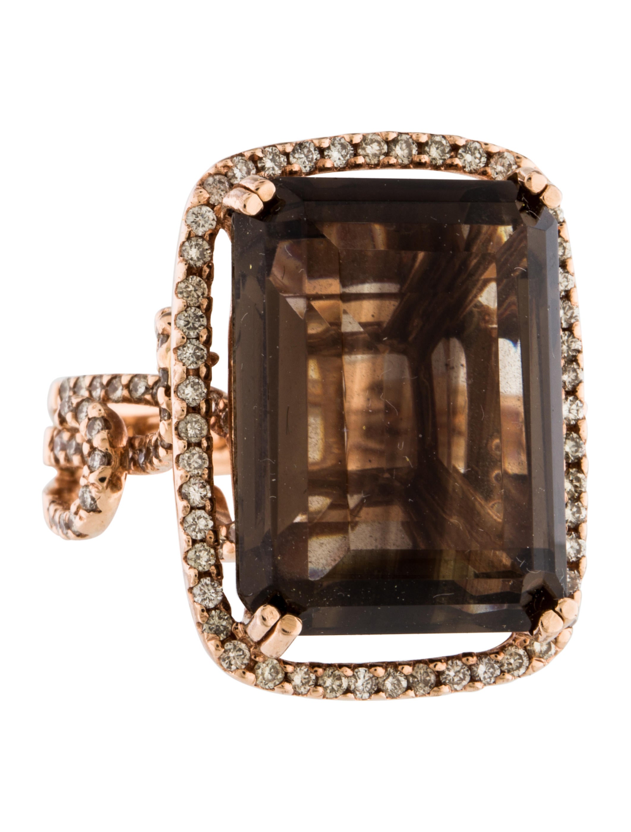 14K Smoky Quartz & Diamond Ring Rings RRING28908 The RealReal