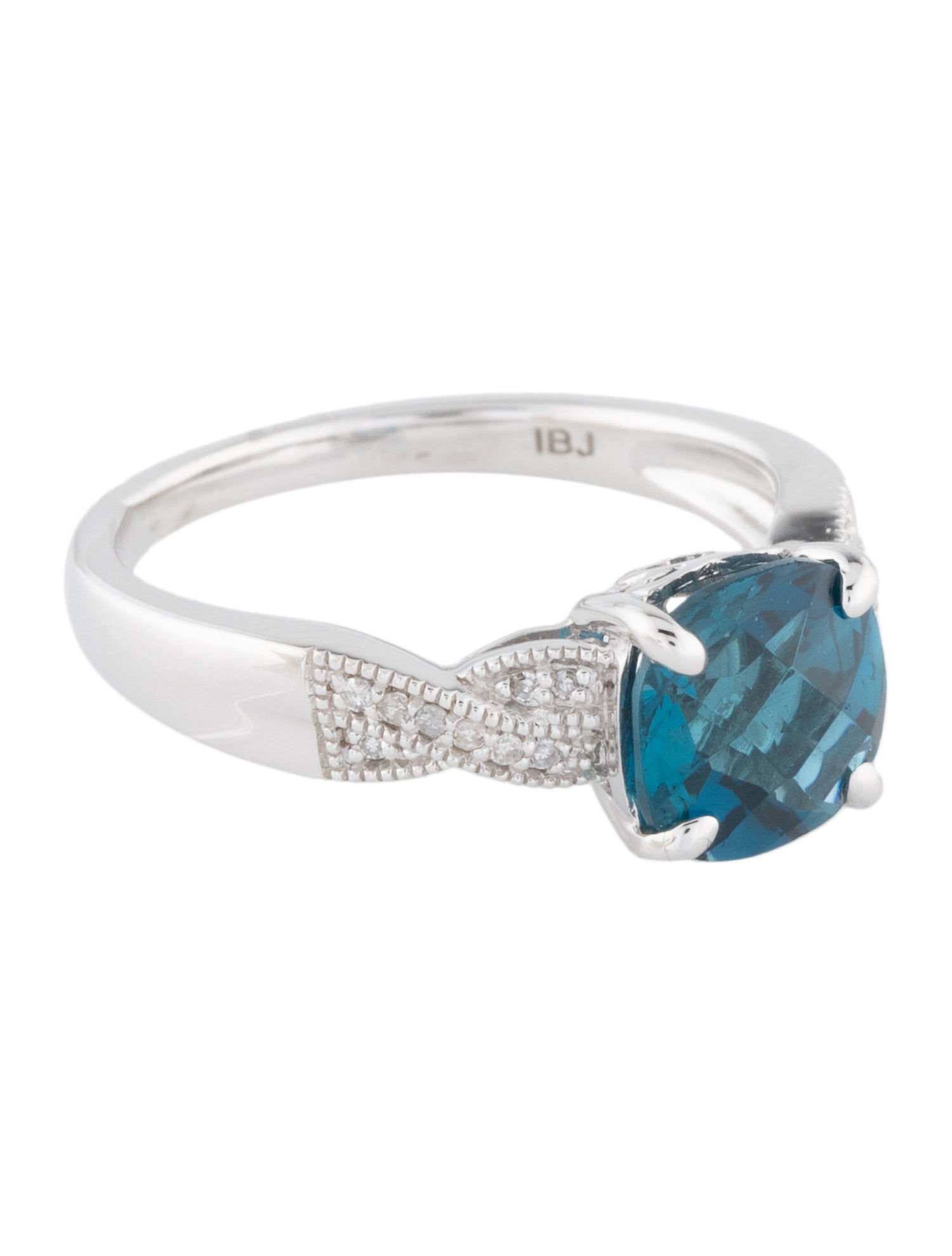 Ring 14K Topaz & Diamond Cocktail Ring