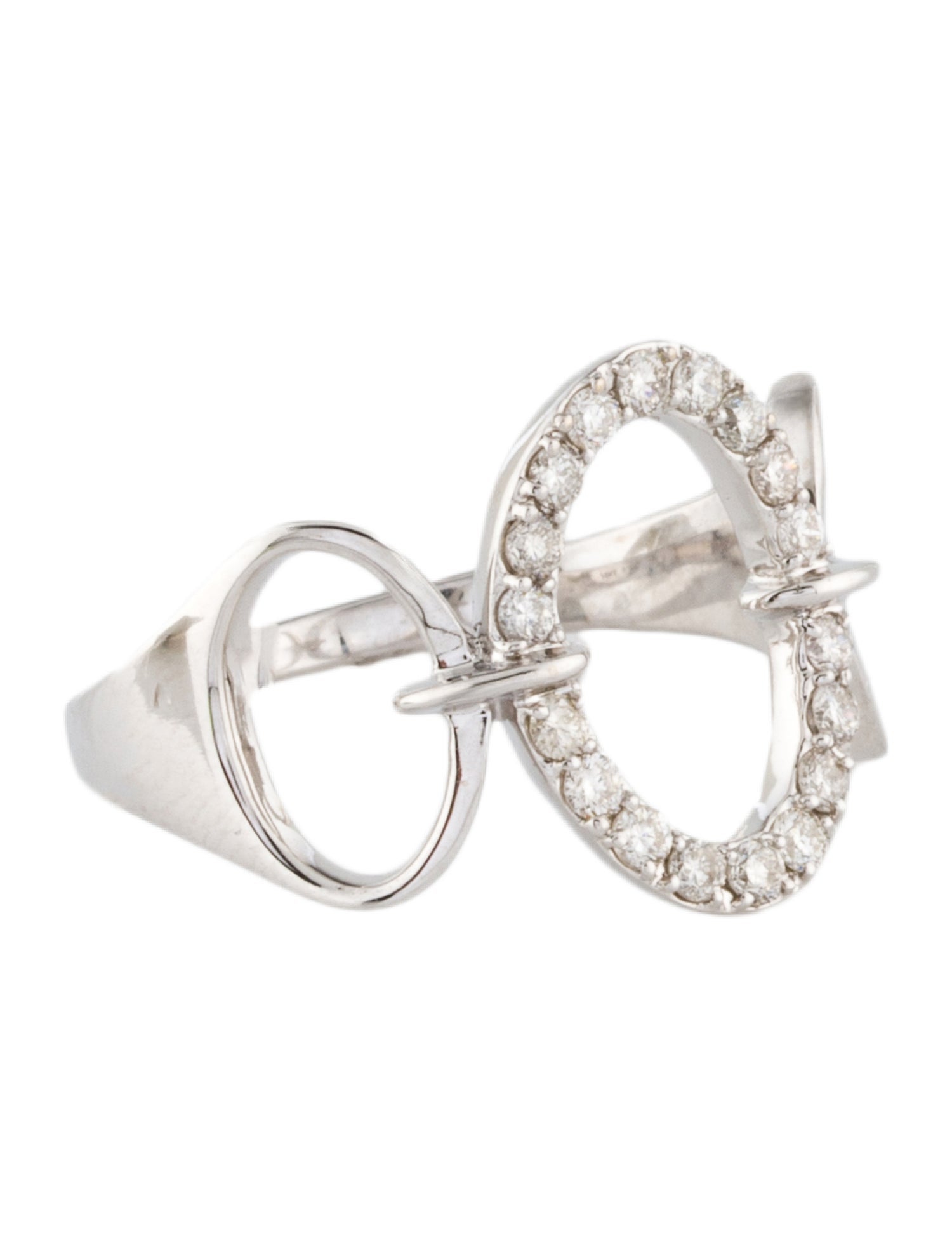 Ring 14K Diamond Oval Open Cocktail