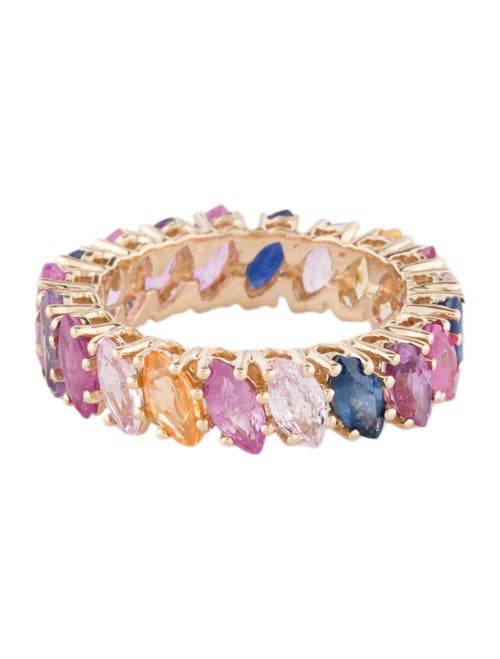 Ring 14K 5.47ctw Multi Sapphire & Ruby Eternity Ring