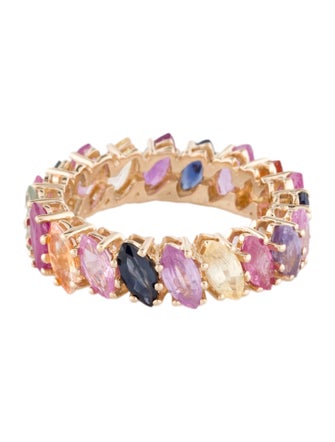 Ring 14K 5.47ctw Multi Sapphire & Ruby Eternity Ring