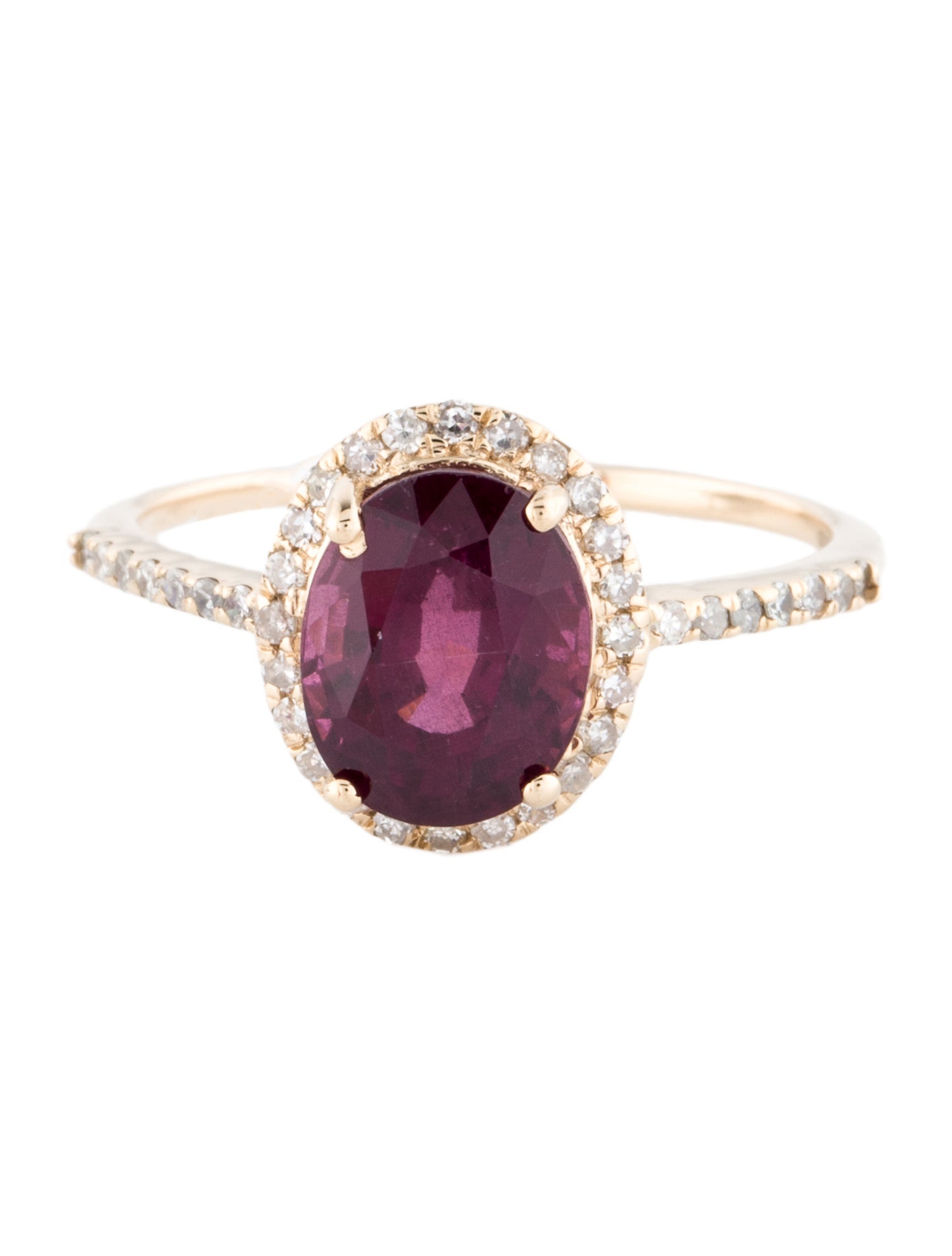 Ring 14K Rhodolite & Diamond Cocktail Ring