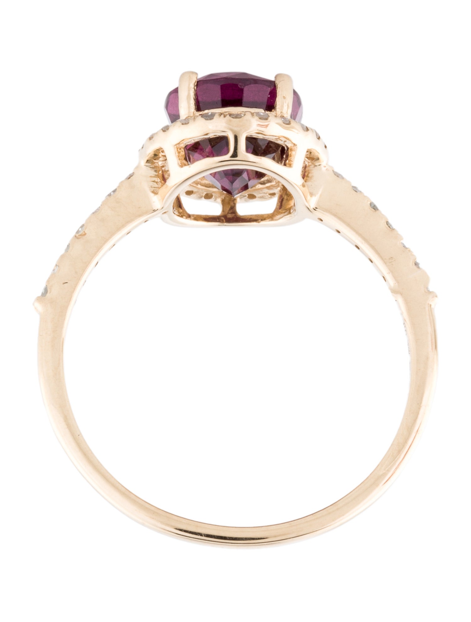 Ring 14K Rhodolite & Diamond Cocktail Ring