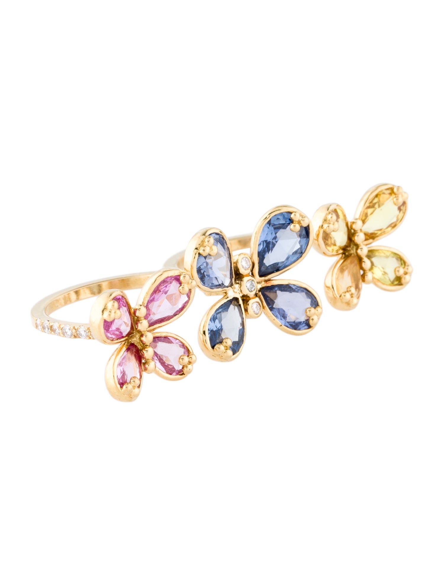 Ring 18K Sapphire & Diamond Butterfly