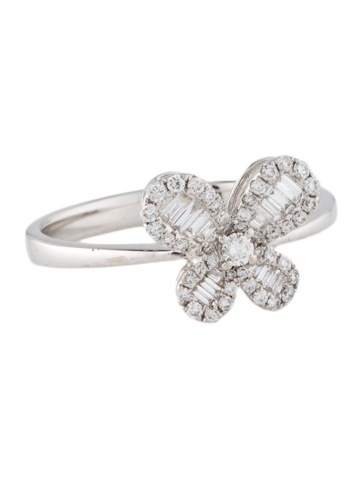 Ring 14K Diamond Butterfly Cocktail Ring w/ Tags