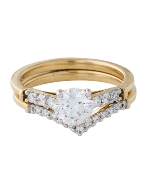 Ring 1.31ctw Lab-Grown Diamond Engagement Ring & Wedding Band