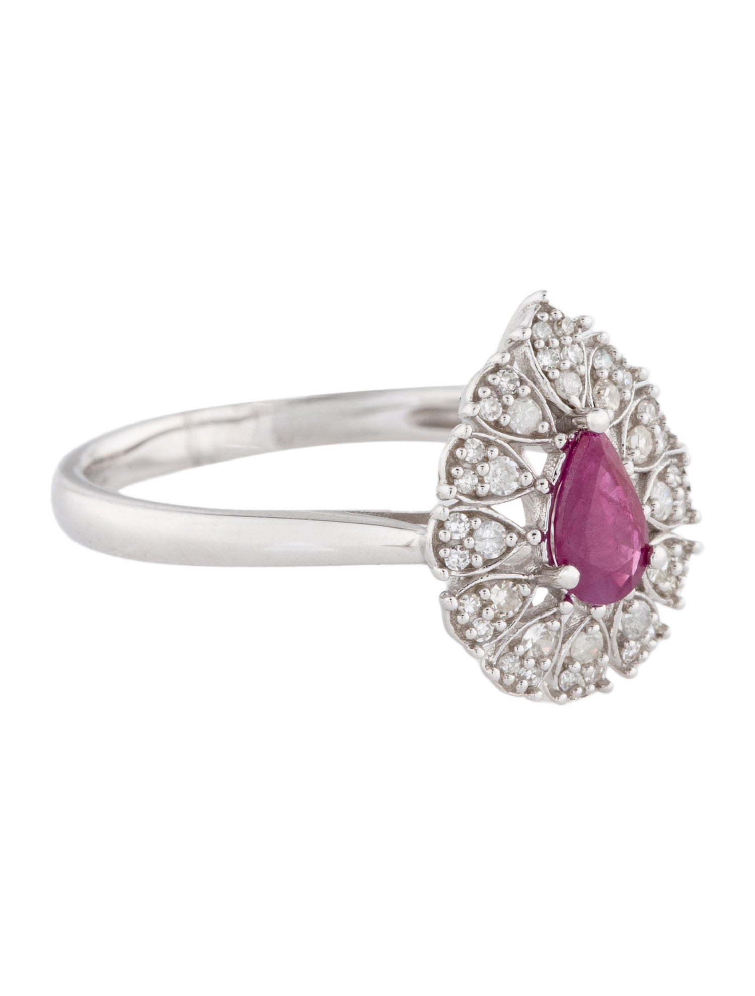 Ring 14K Ruby & Diamond Cocktail Ring