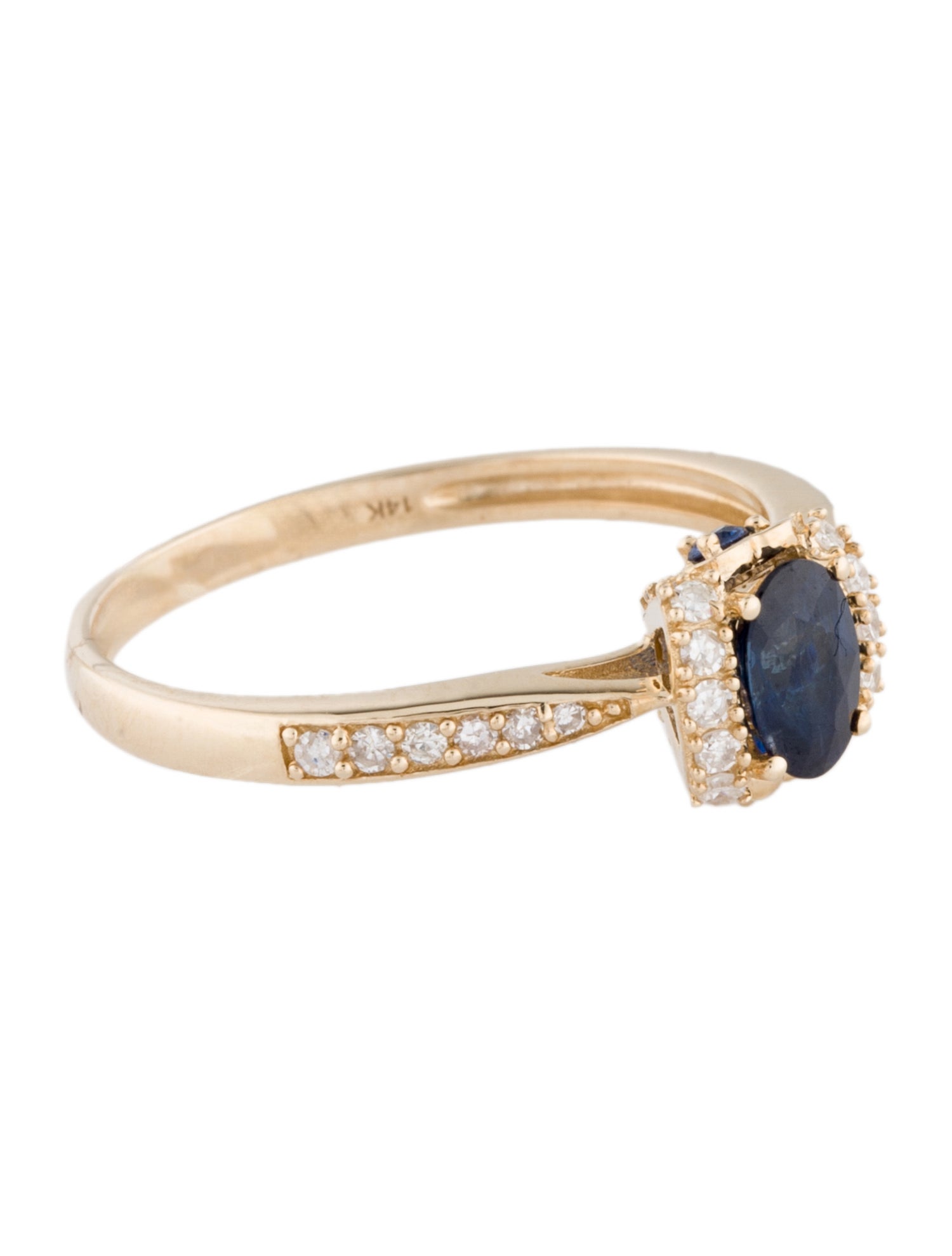 Ring 14K Sapphire & Diamond Cocktail Ring