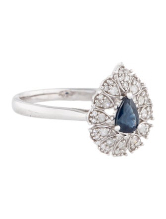 Ring 14K Sapphire & Diamond Cocktail Ring