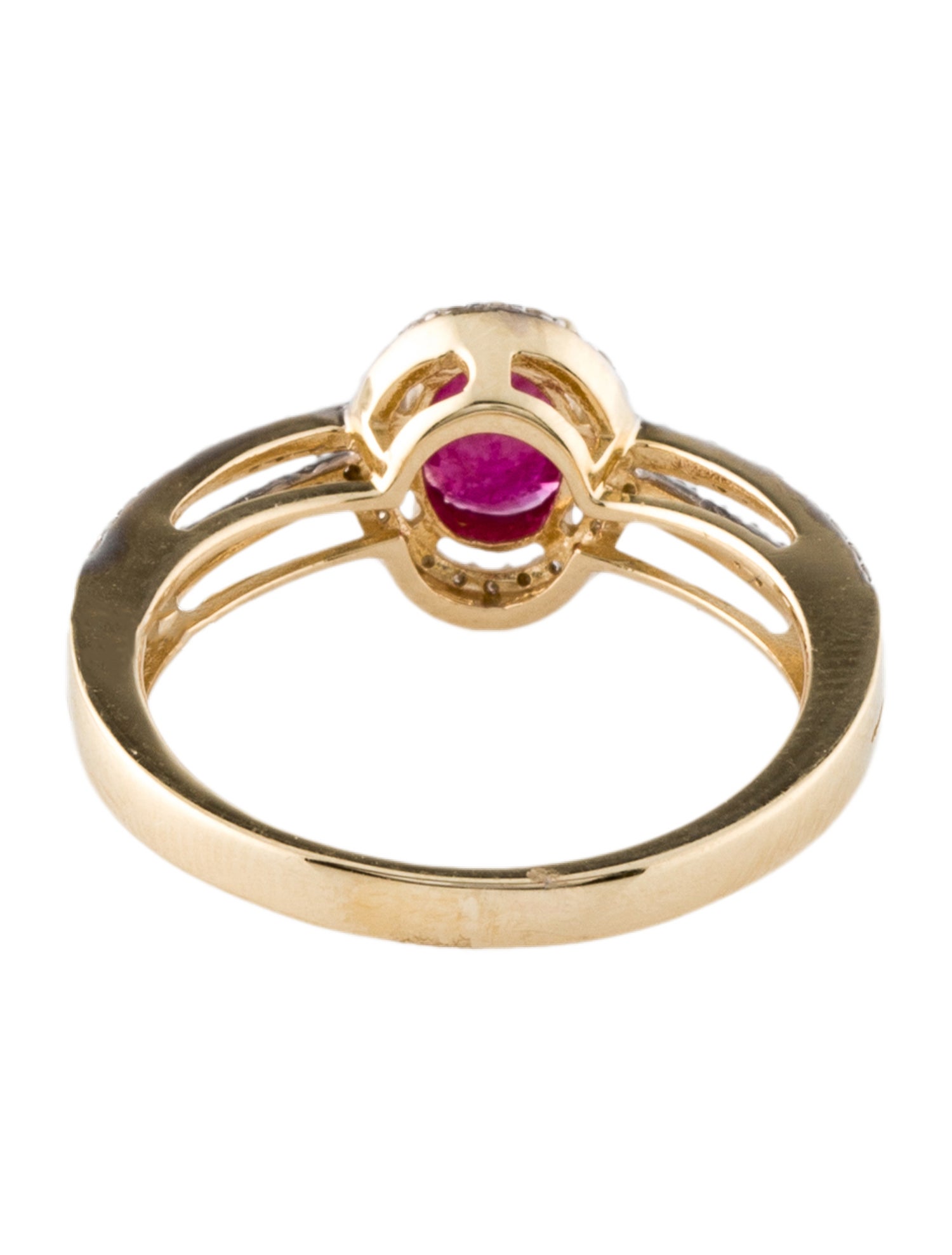 Ring 14K Ruby & Diamond Cocktail Ring