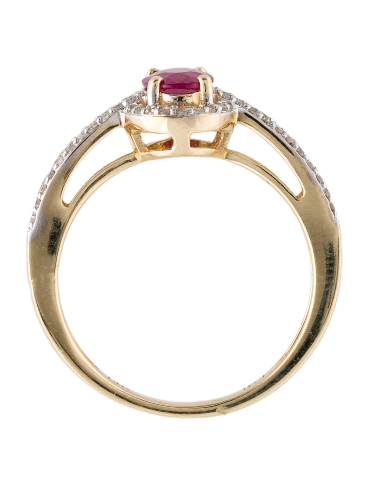 Ring 14K Ruby & Diamond Cocktail Ring