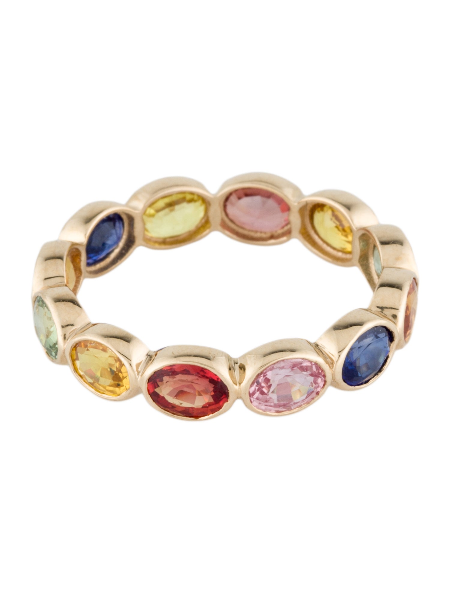 Ring 14K 3.80ctw Multi-Color Sapphire Band Ring