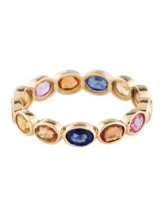 Ring 18K 2.85ctw Sapphire Multi-Color Band Ring
