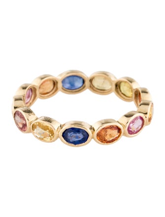 Ring 18K 2.85ctw Sapphire Multi-Color Band Ring