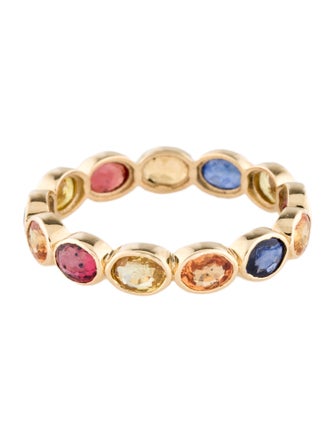 Ring 18K 2.85ctw Sapphire Multi-Color Band Ring