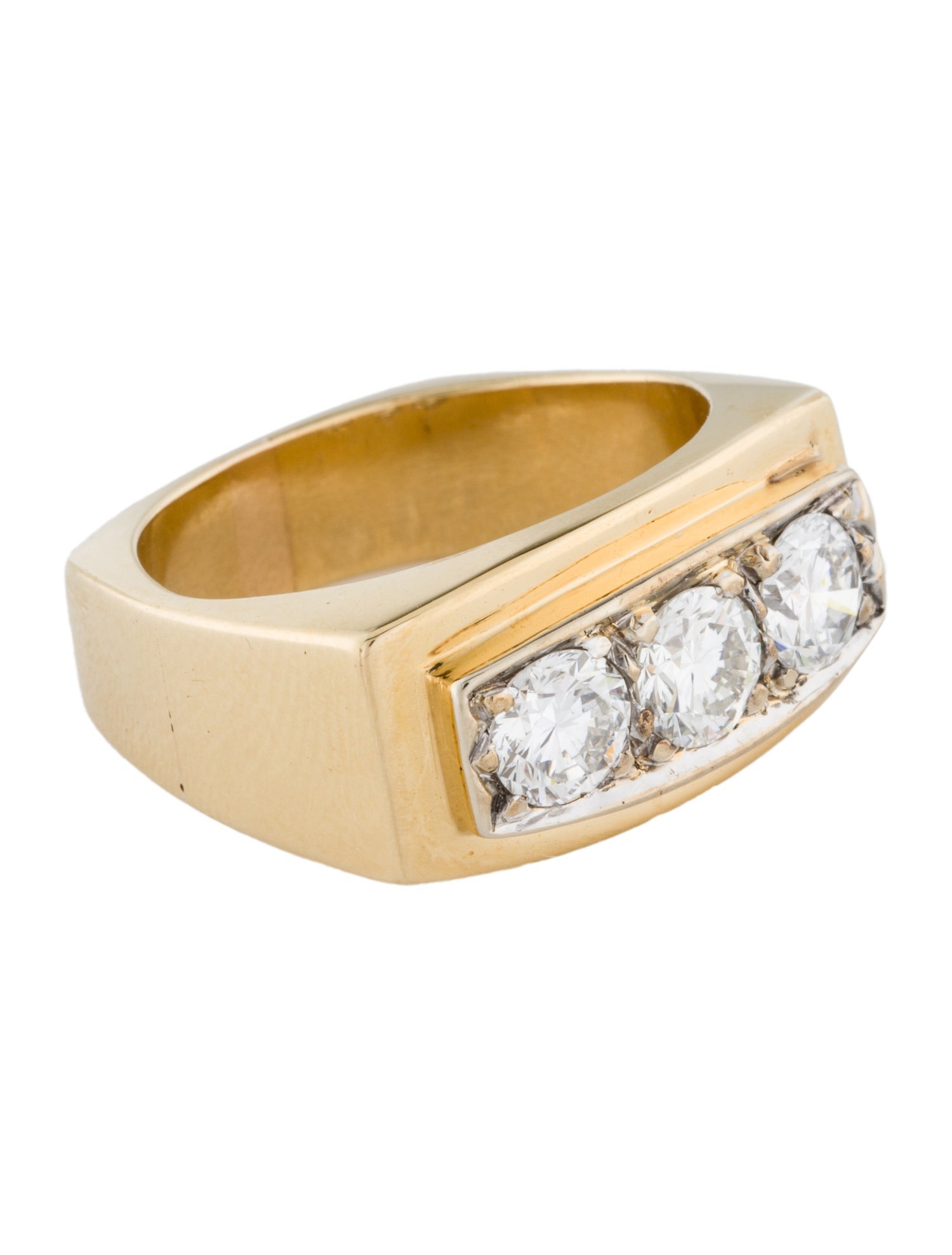 Ring 17K 1.90ctw Diamond Signet Ring