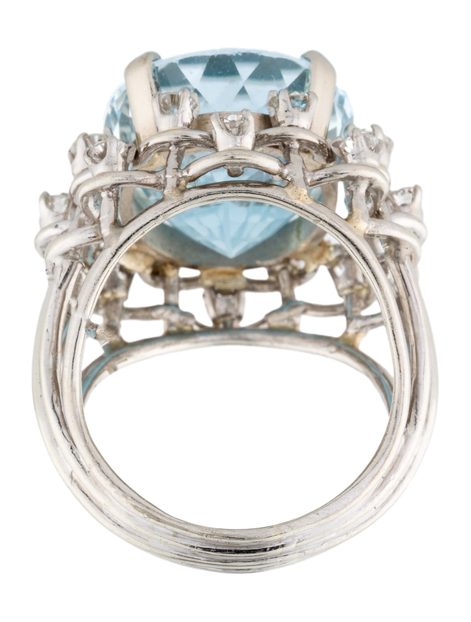 Ring 21.43ct Topaz & Diamond Cocktail Ring