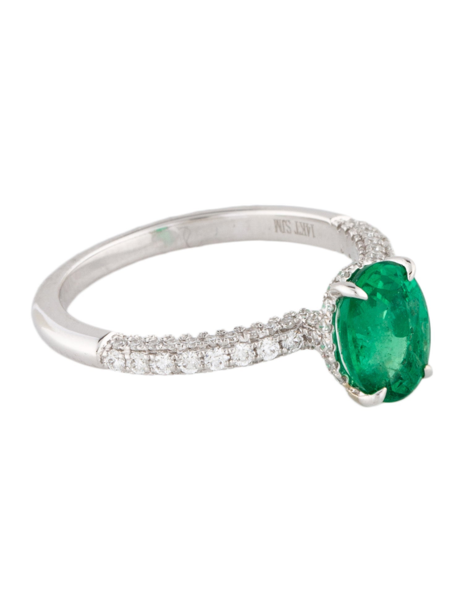 Ring 14K Emerald & Diamond Cocktail