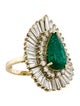 Ring 14K 5.13ct Emerald & Diamond Ballerina Ring