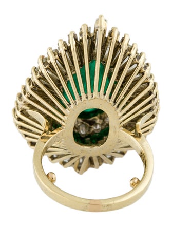 Ring 14K 5.13ct Emerald & Diamond Ballerina Ring
