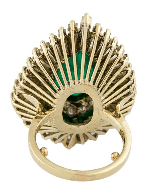 Ring 14K 5.13ct Emerald & Diamond Ballerina Ring